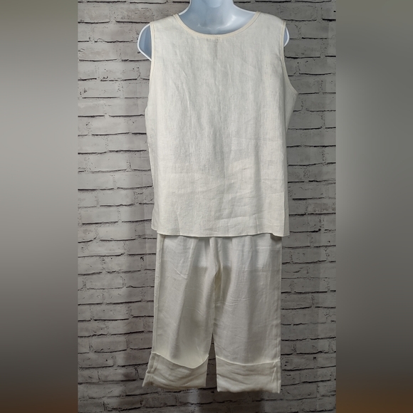 I C Collection by Connie K Linen Tank/Crop Pants Set - Picture 3 of 8